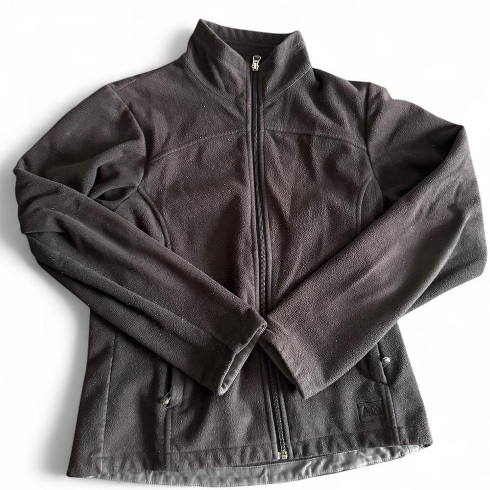 Womens Full Zip Jacket Sweatshirt 
Brown Minimalist Durable Size Small